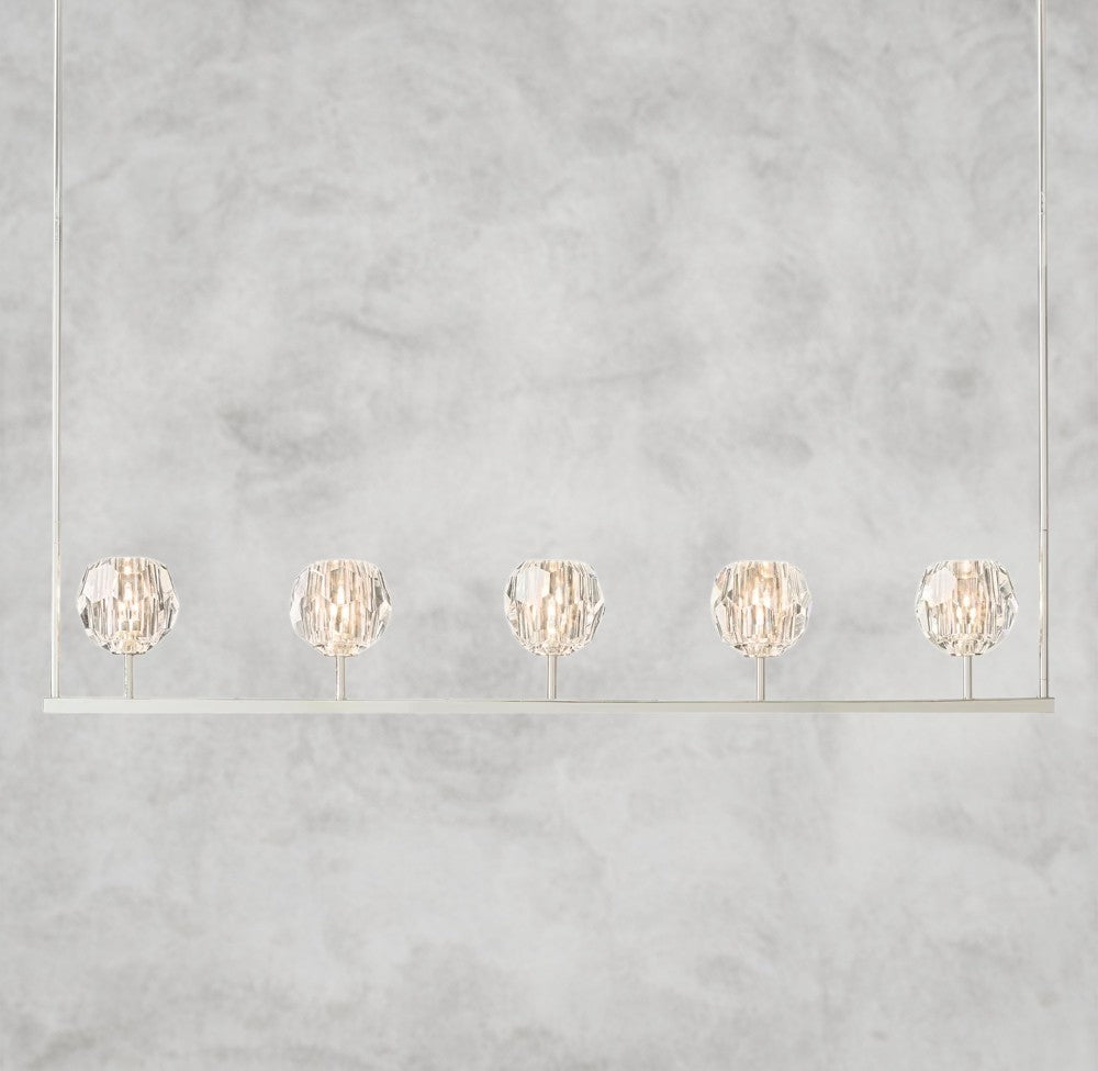 Boule De Cristal Clear Glass Linear Chandelier 48", 60"